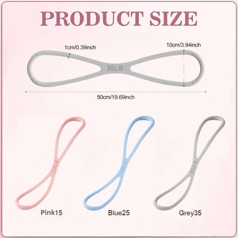 Women'S Home Fitness Yoga Puller, Shoulder-Opening and Back-Beautifying Elastic Band, Figure 8 Resistance Band , Home Exercise Pull Rope Muscle Training Equipment