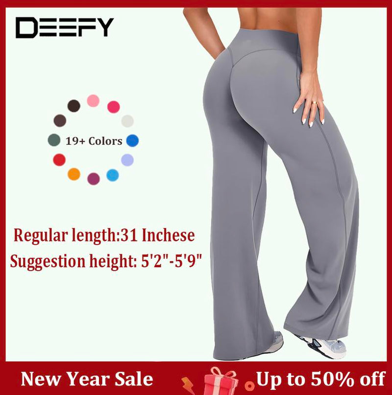 DEEFY Softmotion Straight Leg Bottoms 30.5" & 31.5" Inseam Fitness Gymwear Women Workout Breathable Light Thin Sportswear Gym Outdoor Sports Yoga Pants Wide Sweatpants Solid Color Joggers