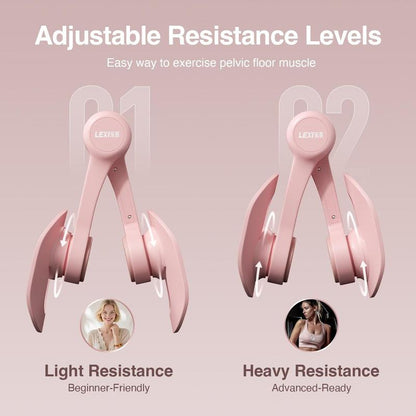 LEXI Thigh Trainer - Home Fitness Equipment for Inner Thigh, Legs & Arms with Smart Counter | Optional Strap, Weighted Vest, Lifting Straps (Pink)