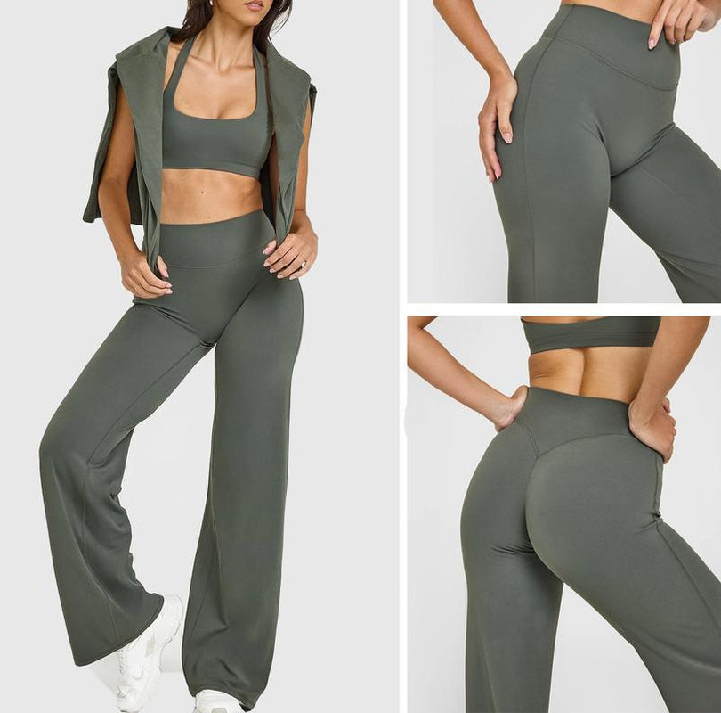 DEEFY Softmotion Straight Leg Bottoms 30.5" & 31.5" Inseam Fitness Gymwear Women Workout Breathable Light Thin Sportswear Gym Outdoor Sports Yoga Pants Wide Sweatpants Solid Color Joggers