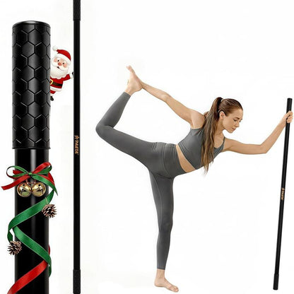 PAETA 5Ft Bamboo Yoga Stick for Stretching - Non-Slip Grip Mobility & Flexibility Exercise Stick with Free Video Guide