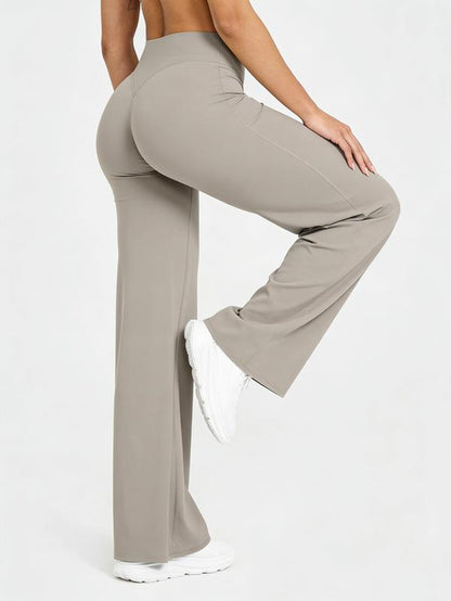DEEFY Softmotion Straight Leg Bottoms 30.5" & 31.5" Inseam Fitness Gymwear Women Workout Breathable Light Thin Sportswear Gym Outdoor Sports Yoga Pants Wide Sweatpants Solid Color Joggers